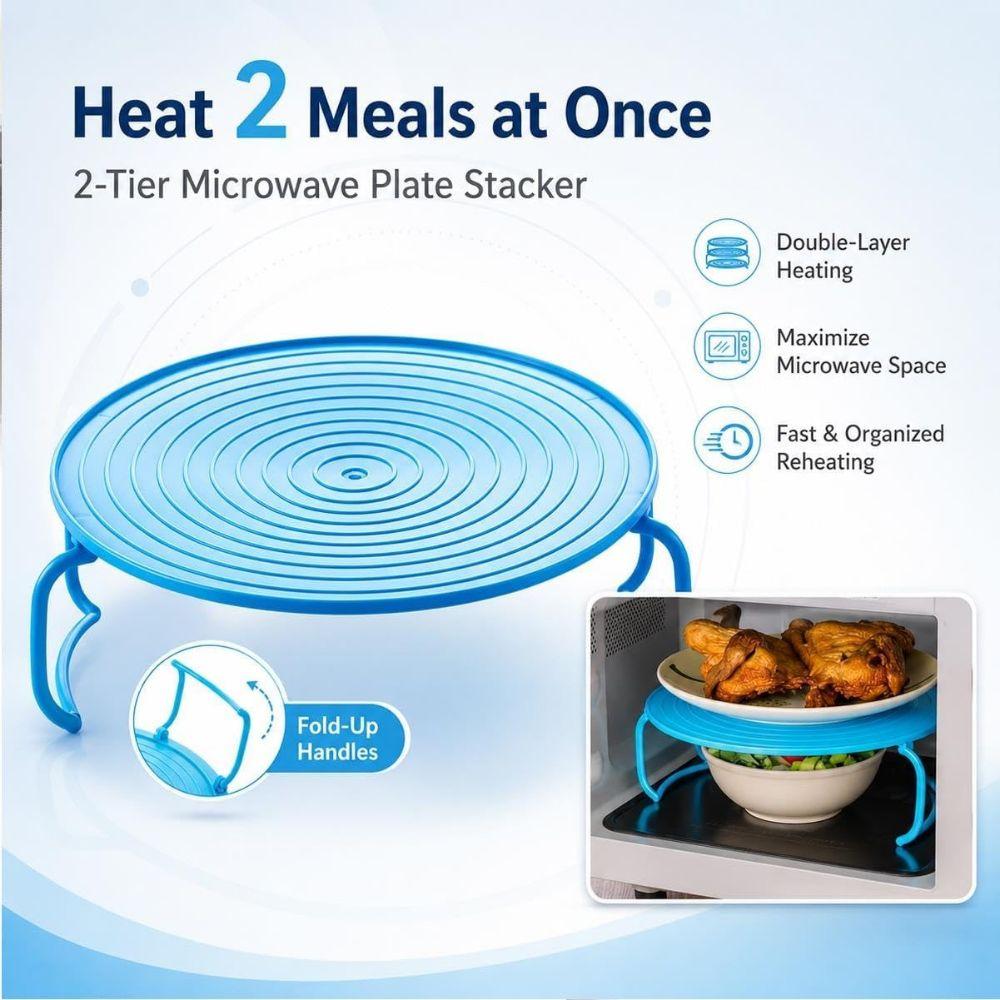 Folding Microwave Steaming Tray Anti-slip Kitchen Storage Rack Kitchen Gadgets