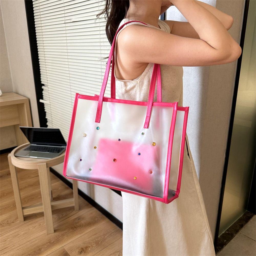 2 шт./набор Летняя Желейная Сумка через Плечо Водонепроницаемая Сумка для Шопинга Портативная Прозрачная Сумка-Тоут Для Женщин