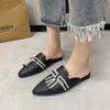 2024 Новые женские тапочки с острым носком, универсальные цветовые сочетания, летние женские тапочки, удобные для верхней одежды Baotou Zapatos