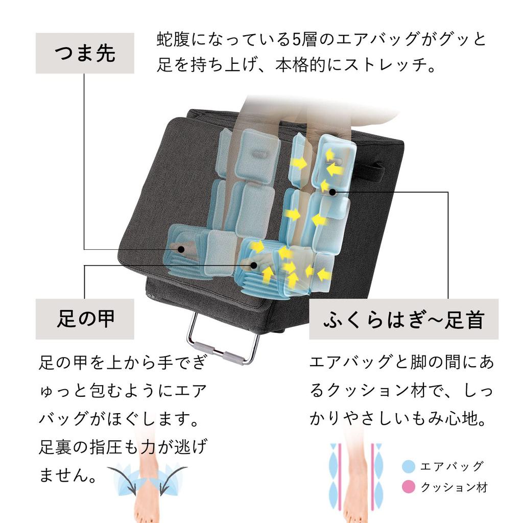 Массажер для ног ATEX Массажный стул для ног и голеней Серый AX-HXT177gr