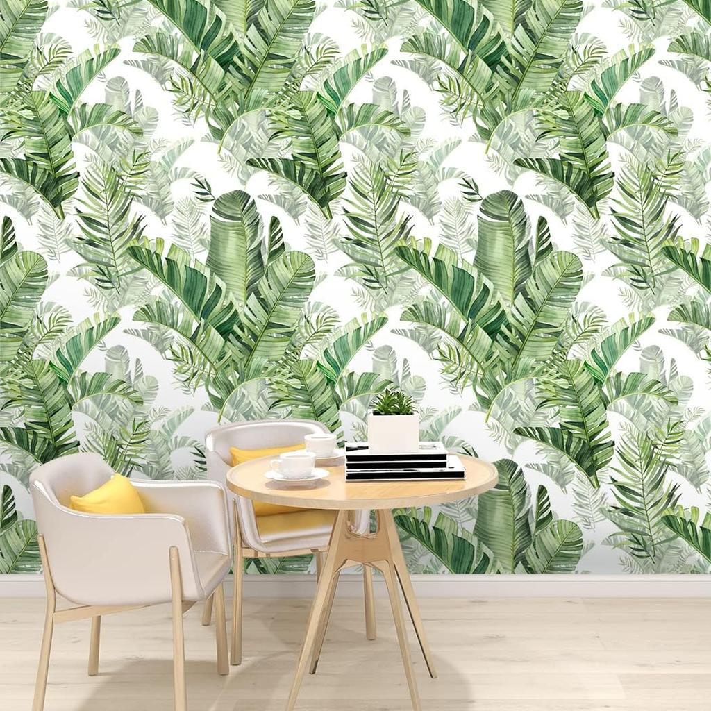 Tropical Palm Leaf Peel and Stick Wallpaper Rainforest Self Adhesive Wallpaper Vinyl Green Leaf Removable Contact Paper