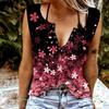 Женские майки, сексуальные летние топы без рукавов с v-образным вырезом, жилет с 3D красивым принтом вишни, крутые легкие топы