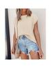 Women's Cap Sleeve Knit Pullover Crew Neck Lightweight Short Sleeve Summer Sweater