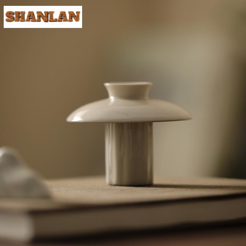 Plant Ash Lid Stand Vintage Auspicious Clouds Teapot Cover Holder Chinese Mountain Tea Pillow Zisha Pot Lid Shelf Tea Ornaments