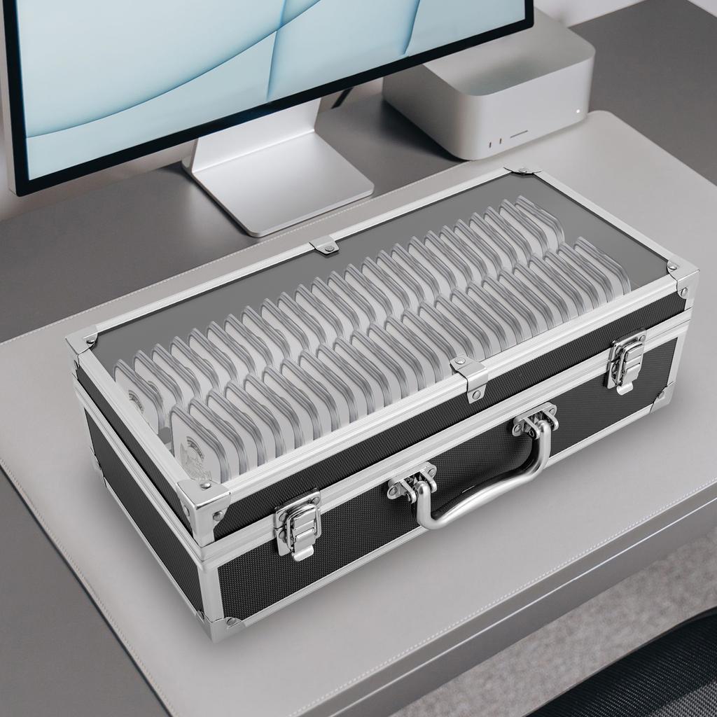 Черный ящик для хранения монет на 50 ячеек - Вмещает 50 капсул с монетами, Прочный кейс-органайзер для коллекции монет для удобной транспортировки и защиты