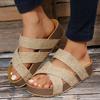 Snake Pattern Thick Bottom Cork Sandals Women Summer Non-Slip Platform Slippers Woman Cross Strap Casual Clogs Slides Shoes 2024
