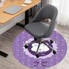 1PC Bunny Purple Bow Round Chair mat Area Rug - Non-Slip, Floor Mat for Office, Bedroom, home decor Christmas Gift c0528061