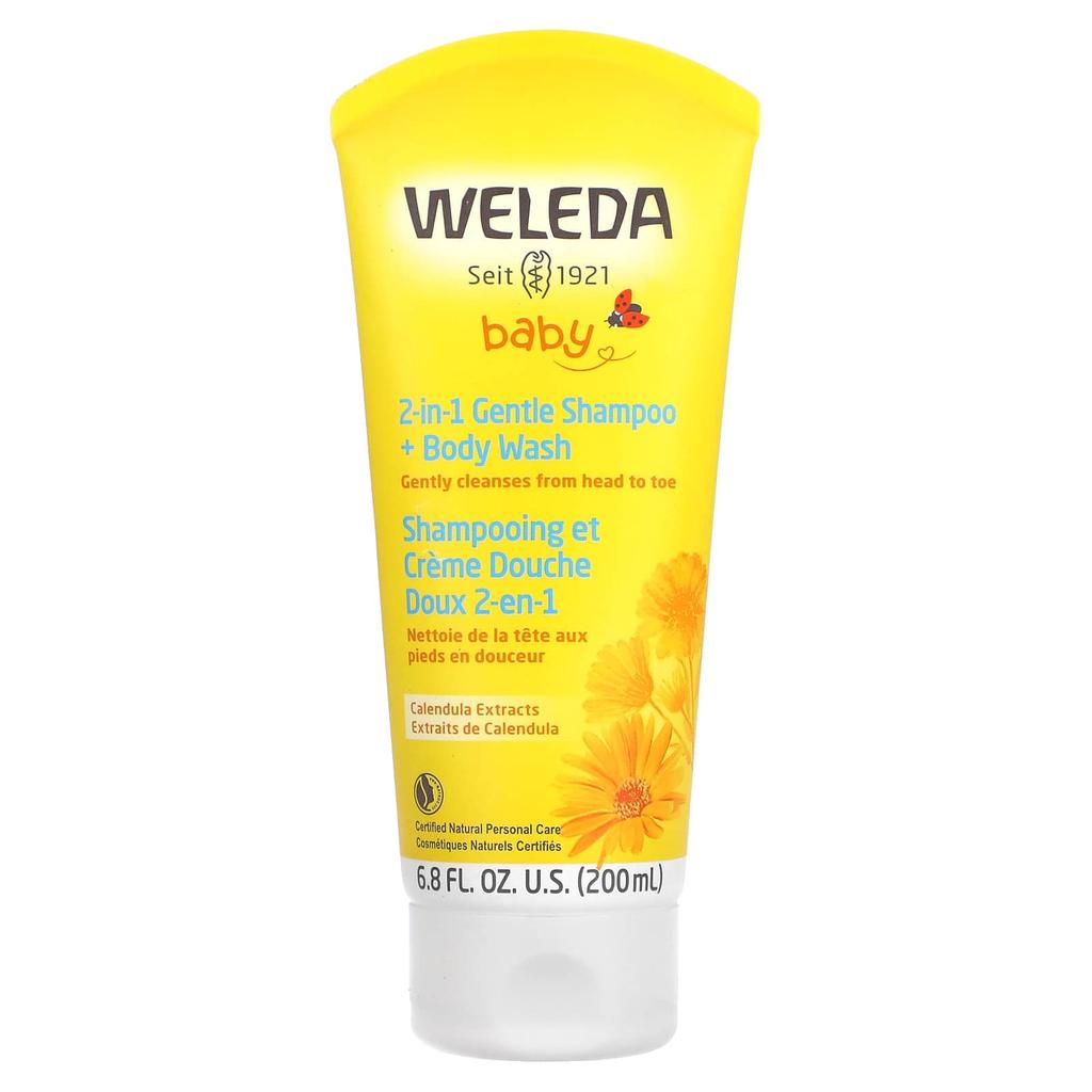 Weleda Calendula Extract, 2-in-1 Gentle Shampoo + Body Wash, 6.8 Fl Oz (200 Ml)