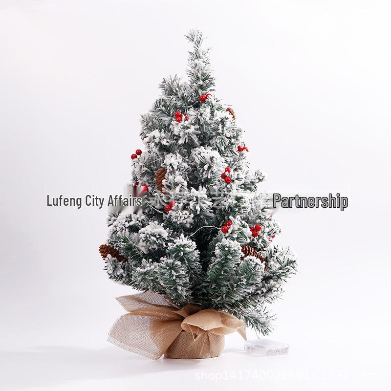 60CM Flocked Christmas Tree with Ornaments - Limited Edition Holiday Decoration