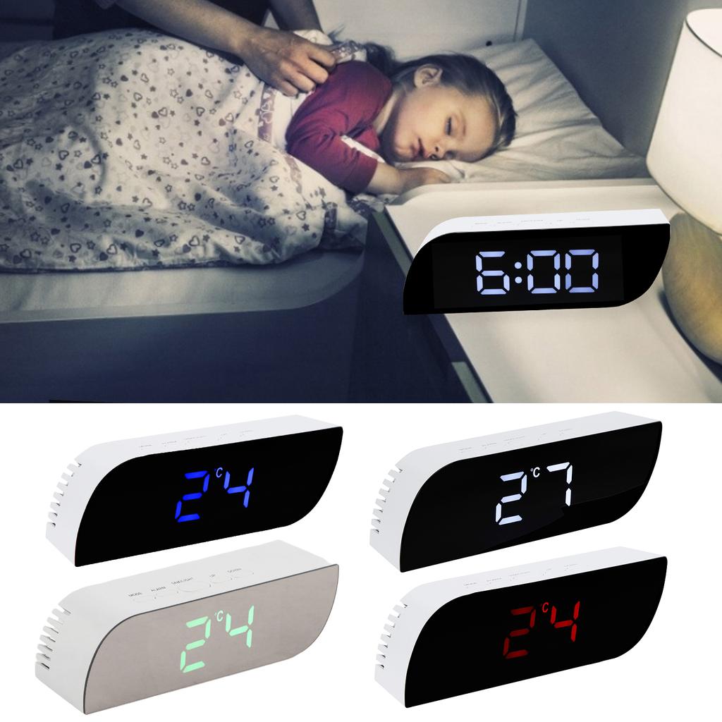 Светодиодные цифровые часы с 12/24-часовым преобразованием, регулируемой яркостью, прикроватный будильник -0801