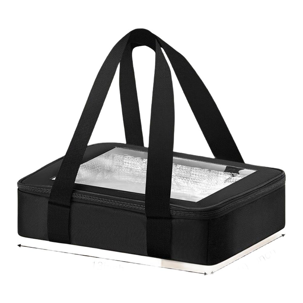 Складывающаяся термосумка для еды с крышкой, держателем для алюминиевого лотка, ручкой 33*27*7 см, термосумка, сумки для инструментов для барбекю