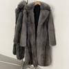 Womens Long Faux Fur Coat Thick Warm Elegant Fox Overcoat Fall Winter
