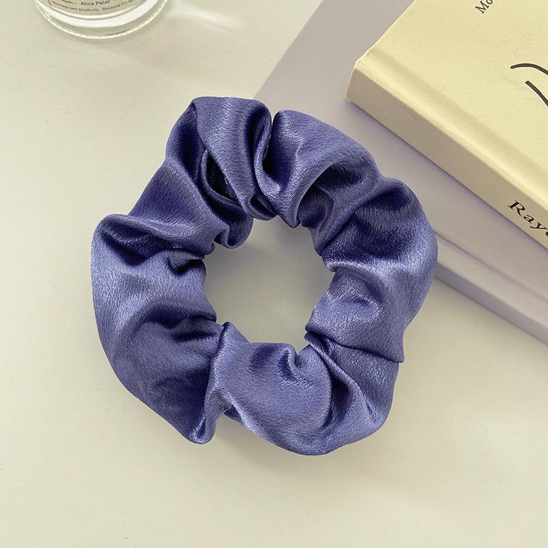 Satin Pig Large Intestine Hair Band Solid Color Fabric Head Flower European and American Headrope Rubber Band Hair Accessories
