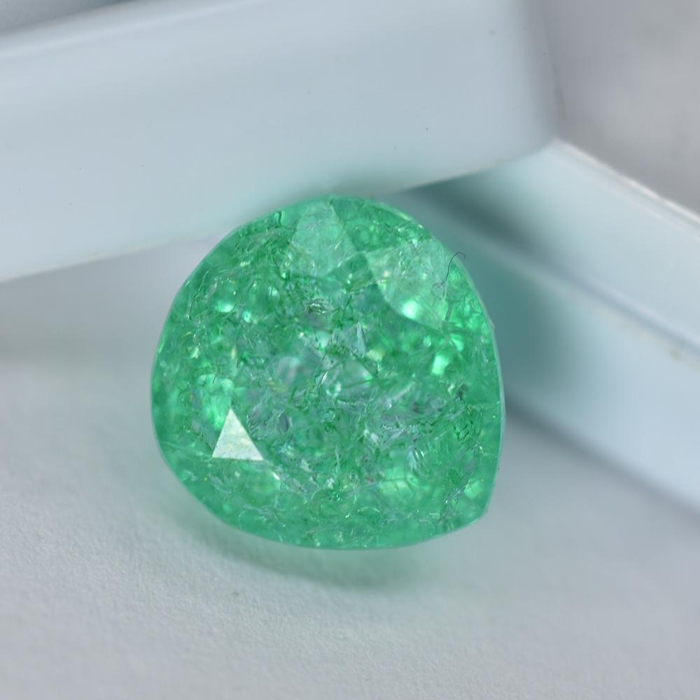 Natural Green Emerald Loose Gemstone Colombian Pear Cut 10.65 ct for Jewelry Making and Crafts