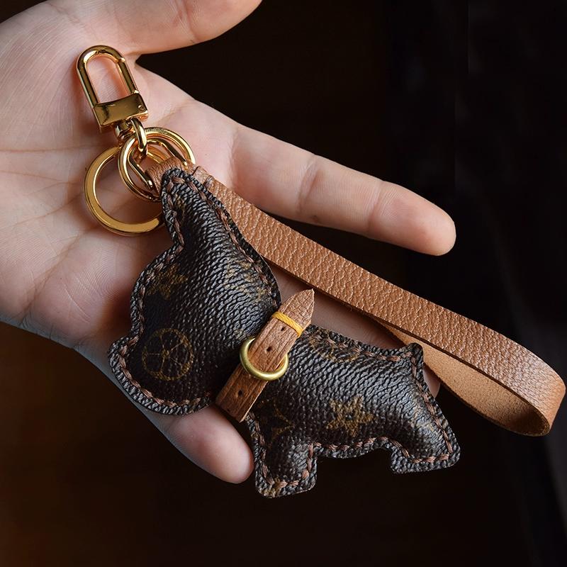 Fadou оригинальный пресбиопический брелок для ключей от автомобиля с собакой, креативный брелок из натуральной кожи ручной работы, персонализированный модный брелок