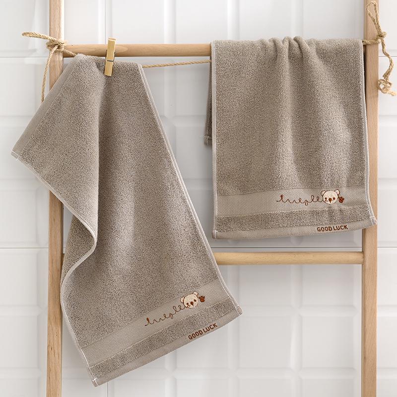 Детское мягкое впитывающее хлопковое полотенце для лица с вышивкой - Милый дизайн для мальчиков и девочек