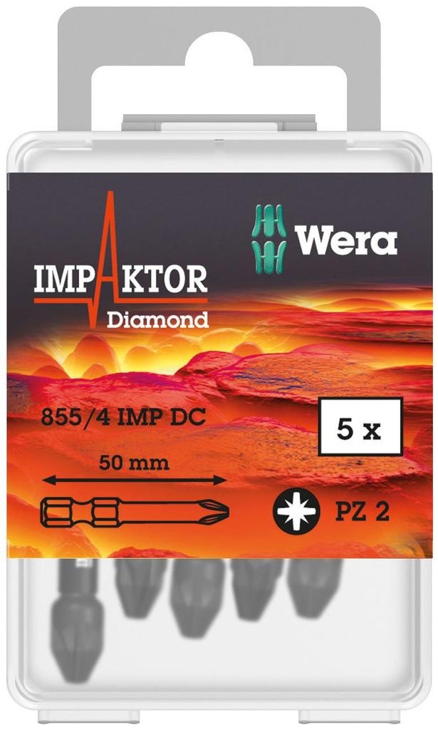 Бита WERA Impact Posidriver, размер лезвия PZ2, общая длина 50 мм 057661