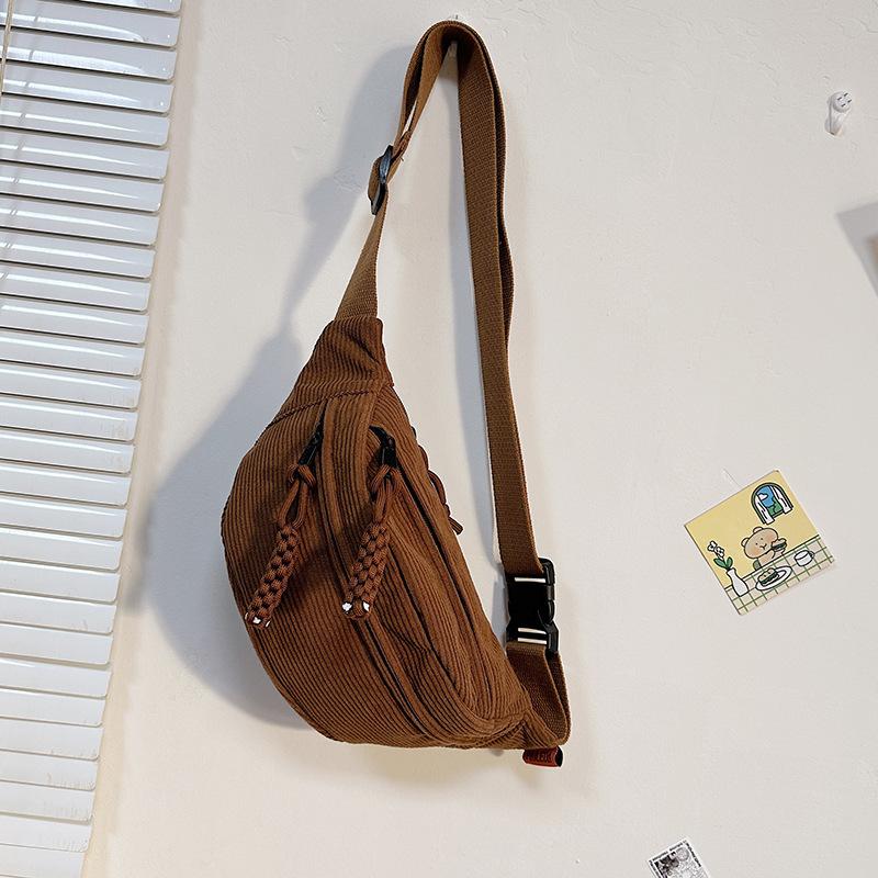 Повседневные вельветовые поясные сумки для женщин, поясная сумка-бананка, сумка на бедро, сумка через плечо, нагрудная сумка с карманом