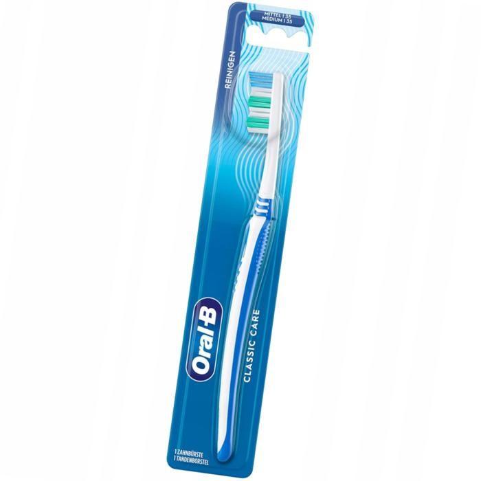 Brosse à dents - Oral-B - Classic Care - Medium 35 - Doux pour dents et gencives - Manche ergonomique
