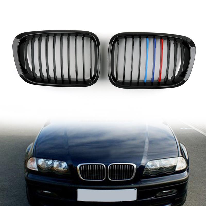 Artudatech Front Kidney Hood Grille Grill For BMW E46 3 Series 4 Door 1998-2001 M-Color Car Accessories