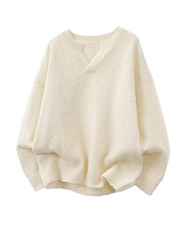 Men's Trendy V-Neck Sweater: Autumn/Winter Loose Fit Knit Top