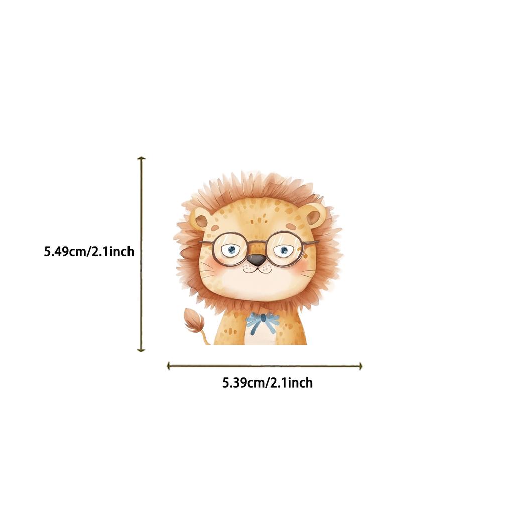 50PCS Animals With Glasses Stickers Aesthetic PVC Children Decoration Sketchbook Scrapbook Sticky Graffiti Cute Sticker For Kids