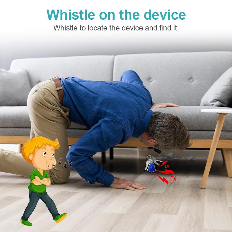 Свисток Поиск ключей Сигнализация против потери Локатор Беспроводной Мини Брелок-поискник против потери Мигающий Звуковой сигнал Форма колокольчика Для праздничных подарков