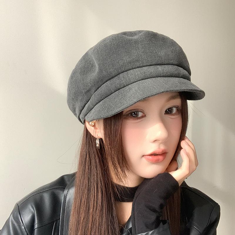 Восьмиугольная кепка для детей Ретро и универсальная Теплая кепка газетчика Ветрозащитная и подчеркивающая лицо Маленький берет для осени и зимы