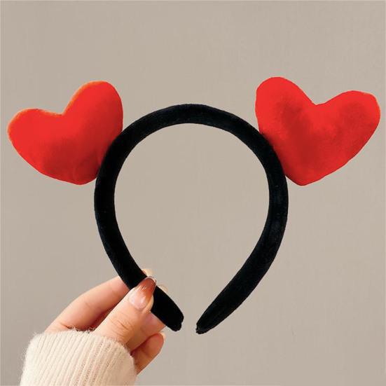 Повязка на голову с красным сердечком, легкий эластичный обруч для волос, повязка на голову на День святого Валентина, женский универсальный аксессуар для волос