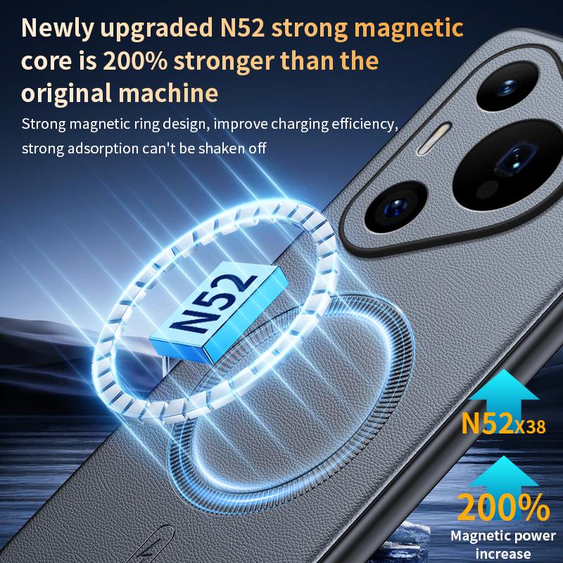 Чехол для Huawei Pura 70 Магнитная кожаная защитная крышка для Huawei Pura 70 Высокое качество Защита от отпечатков пальцев Нескользящий ПК+ТПУ