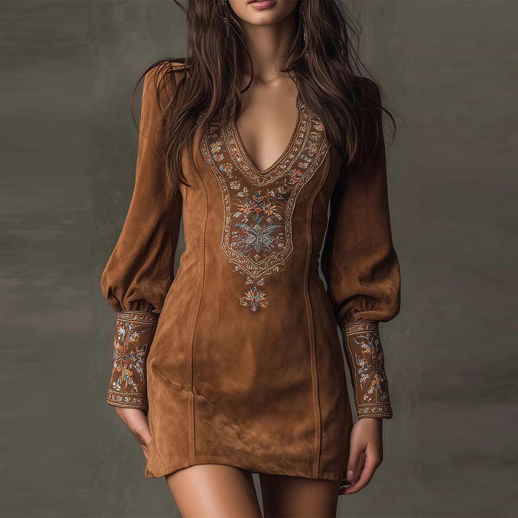 Модное женское элегантное платье с длинным рукавом