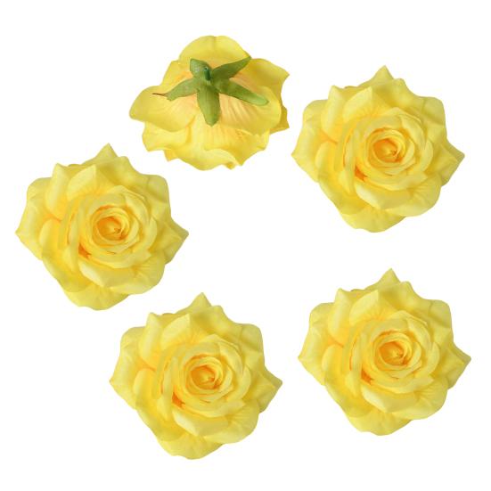 5 Pcs Artificial Rose Flower Heads Realistic Fake Silk Rose Head for Home DIY Flower Wall Wedding Party Birthday Baby Shower Decor