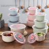 3Pcs/Set Cereal Bowls with Lid Lightweight BPA-Free Dinner Bowls for