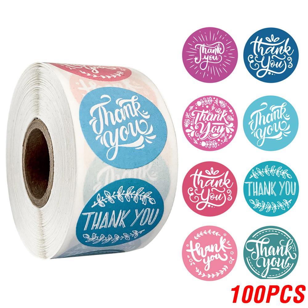100-500 Pcs Thank You Stickers Adorable Pink Gold Labels for Small Business or Wedding Gift Decor Sticker Stationery Supplies
