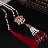 Long Chinese Pearl Necklace Imitation Pearl Ethnic Pearl Pendant Vintage Hanfu Necklace  Female