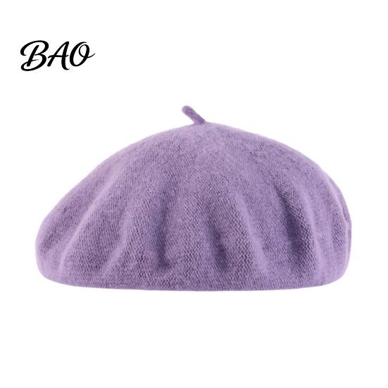 Stylish Travel Headgear Women Wool Beret Hat, Elegant Classic Solid Color Winter French Style Hat Cap, Soft Breathable Blend Headwear for Ladies