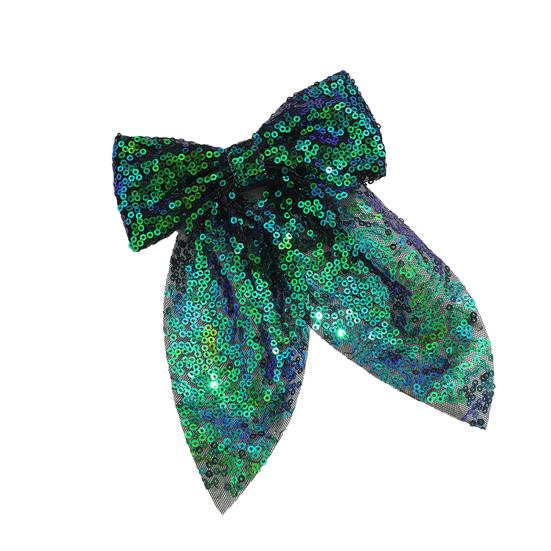 Girls Hair Pin Shiny Sequins Lightweight Breathable Fabric Hair Clip Bow Hair Accessories Party Photo Prop