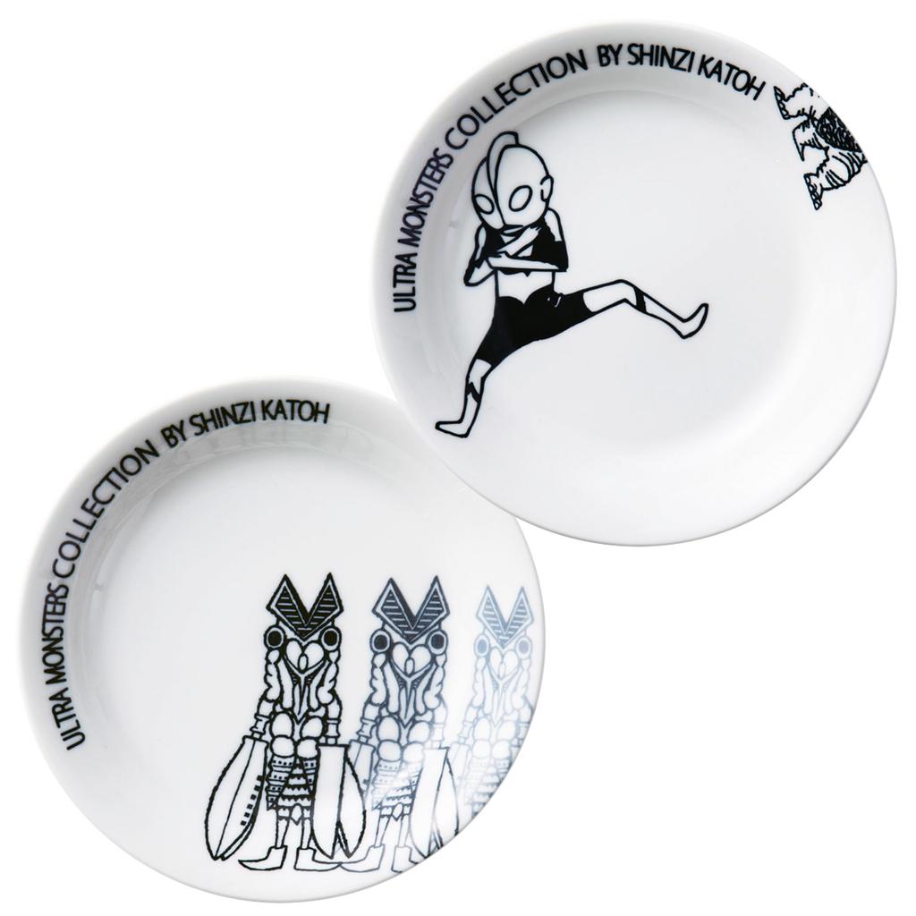 Ogura Pottery Ultra Monsters Collection Lightweight Curry Plates, Set of 2, Ultraman x Alien Baltan
