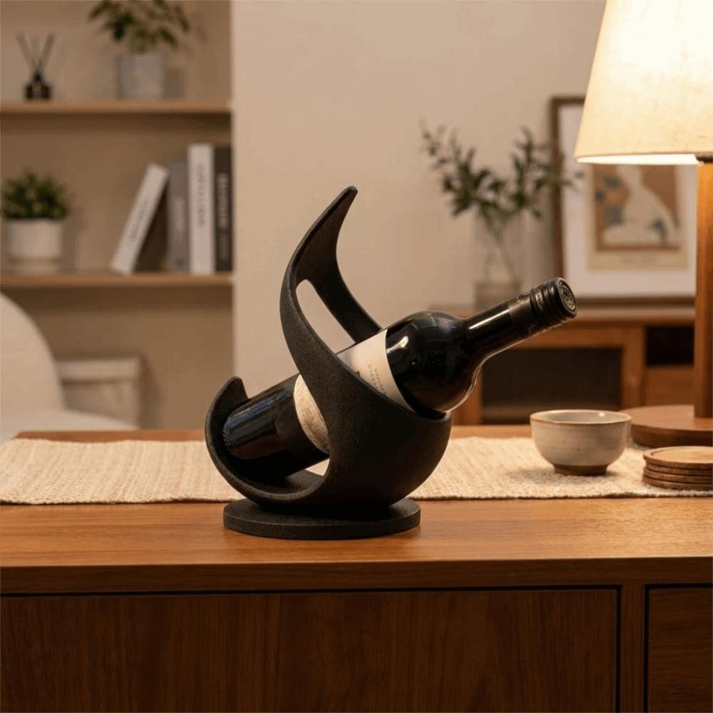 Multi-functional Flame Shape Wine Bottle Rack 3D Printed Wine Storage Shelf Home Decor