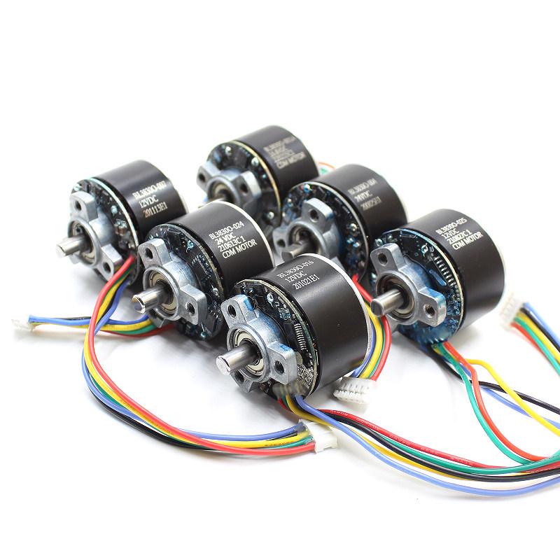 Multi-Voltage Outer Rotor Brushless Motor with Built-in Driver, PWM Speed Control, D-Shaft 6mm, DC 12-24V