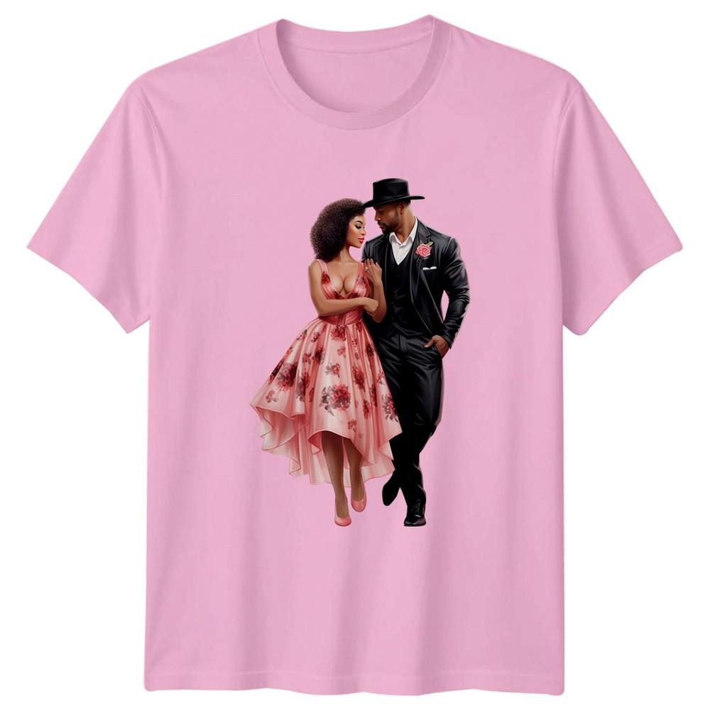 RoUnisextic Couple Illustration Unisex TShirt Graphic Tee
