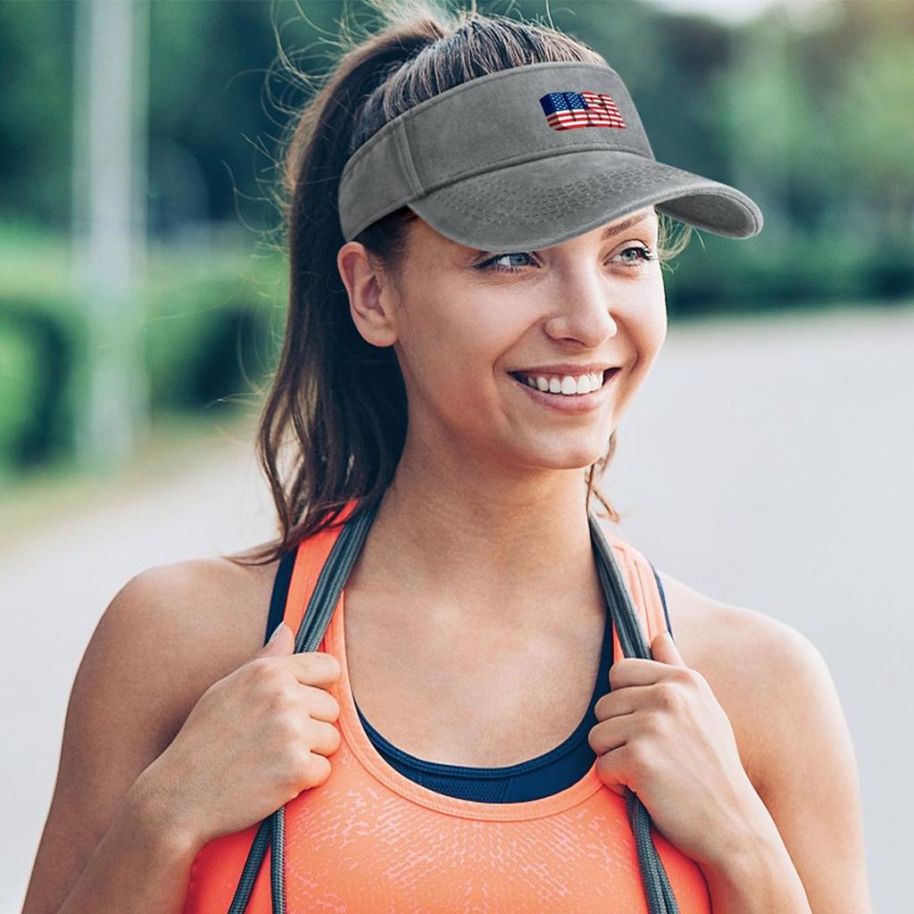 Флаг США Америка Красный Синий Белый Арт Солнцезащитный Козырек Дырявый Топ Ковбойские Шляпы унисекс Женские Спортивные Бейсбольные Теннисные Кепки с Открытым Верхом Пользовательская Шляпа