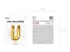 Foil Balloon Letter U 35cm, Gold