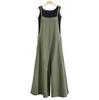 Women's Summer Sleeveless Jumpsuit Solid Color Wide Leg Bib Overalls Casual Loose Cotton Linen Straps