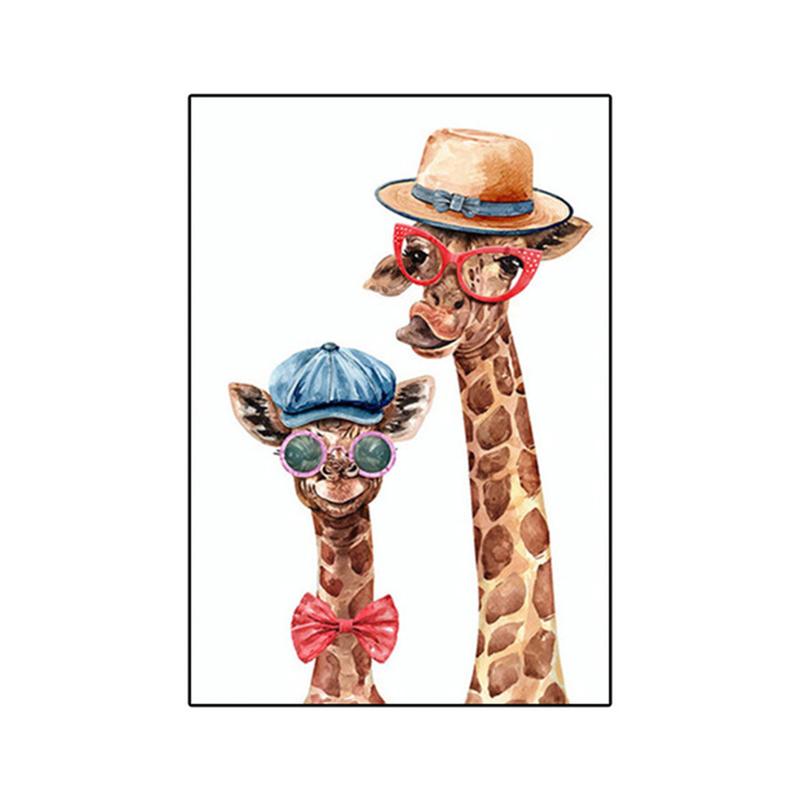 Забавные животные, семейные картины на холсте, акварельные милые постеры с жирафами и принтом, настенное искусство для украшения стен гостиной, Cuadros