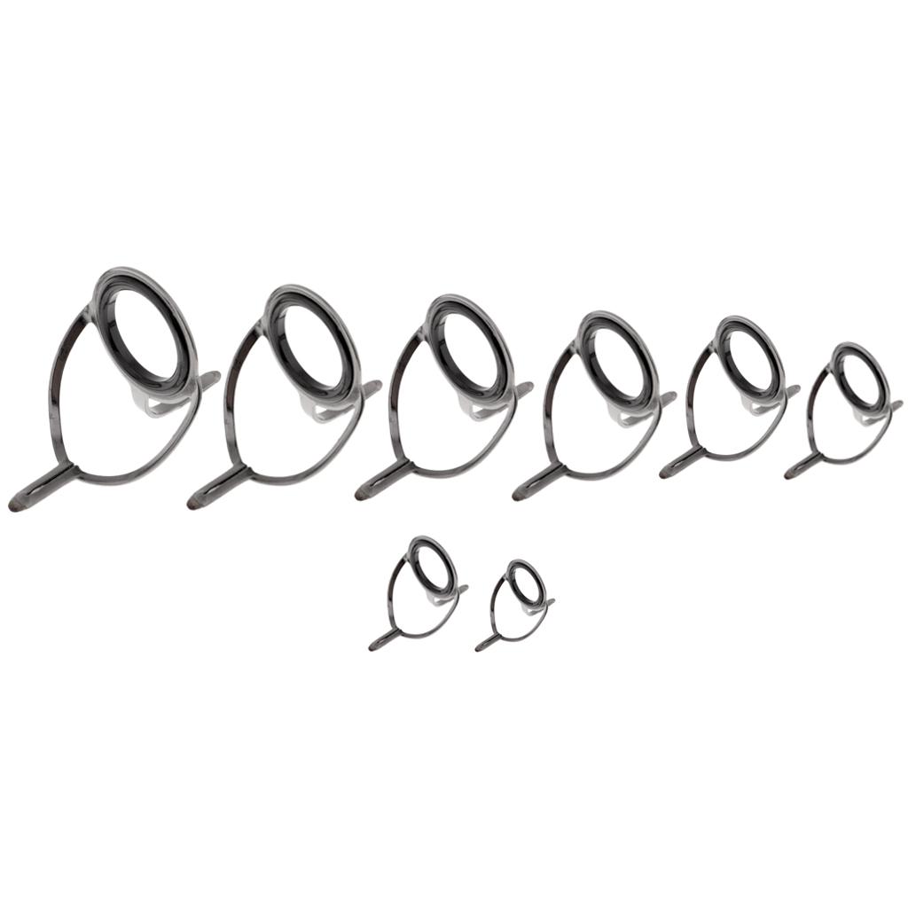 8pcs Double Leg Fishing Rod Guides Saltwater Fishing Rod Tip