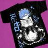 Летние Горячие Распродажи Футболка Re Zero Футболка Re Zero Эмилия Рем Япония Манга Аниме Мужская с Круглым Вырезом С Коротким Рукавом Футболка