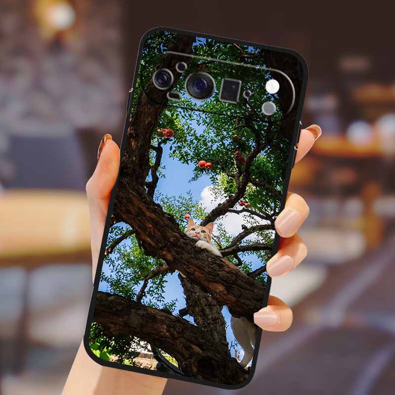 Для Google Pixel 10 Pro XL Чехол Силиконовый ТПУ Чехол для Телефона для Pixel10 Pro XL Цветы Подарок Пара Черный Задняя Сторона Мягкий Защитный Чехлы