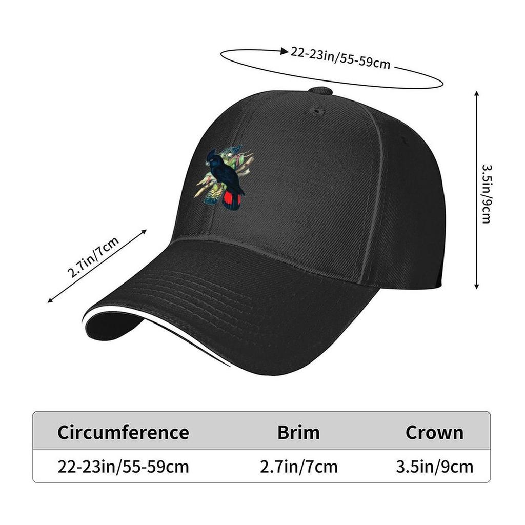Australian Banksian Black Cockatoo Baseball Cap Sports Cap Wild Ball Hat fishing caps Unisex Uv Protection Solar Hat Unisex Womens