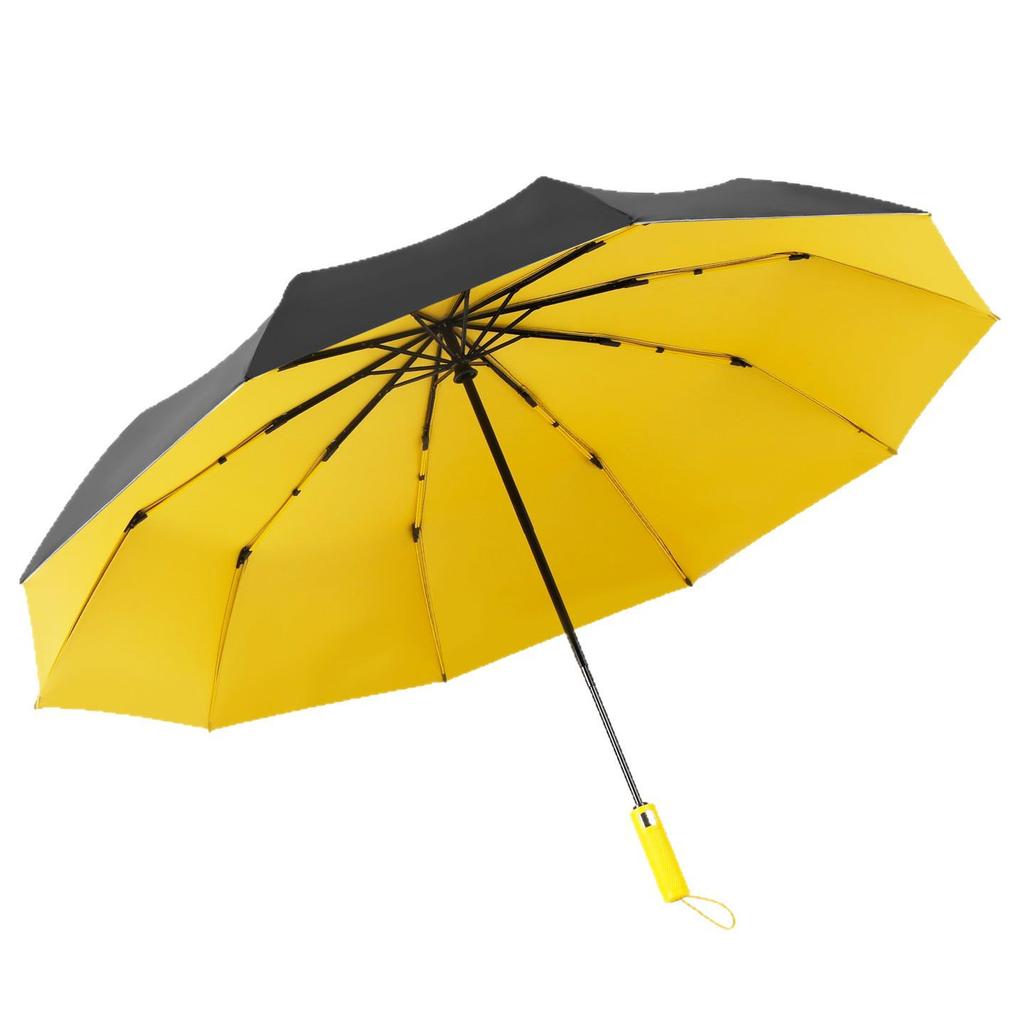 Усиленный ветрозащитный очень большой черный зонт для троих - Двойного назначения для солнца и дождя